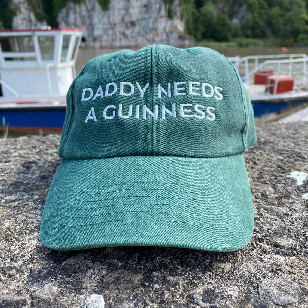 Daddy Needs a Guinness Embroidered Green Cap