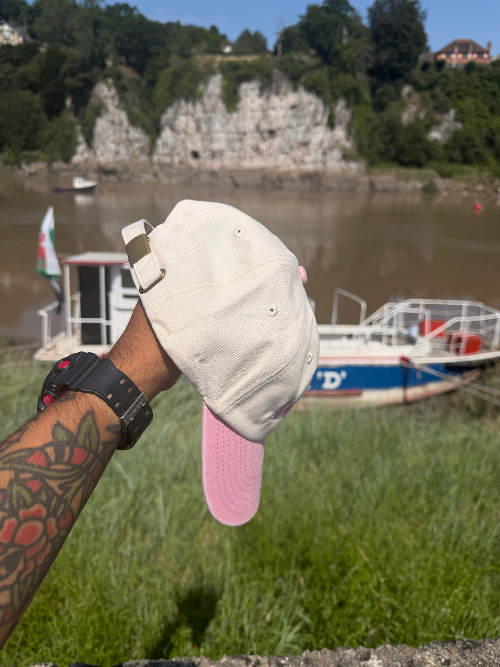 San Miguel Since 1890 Cream & Pink Embroidered Cap