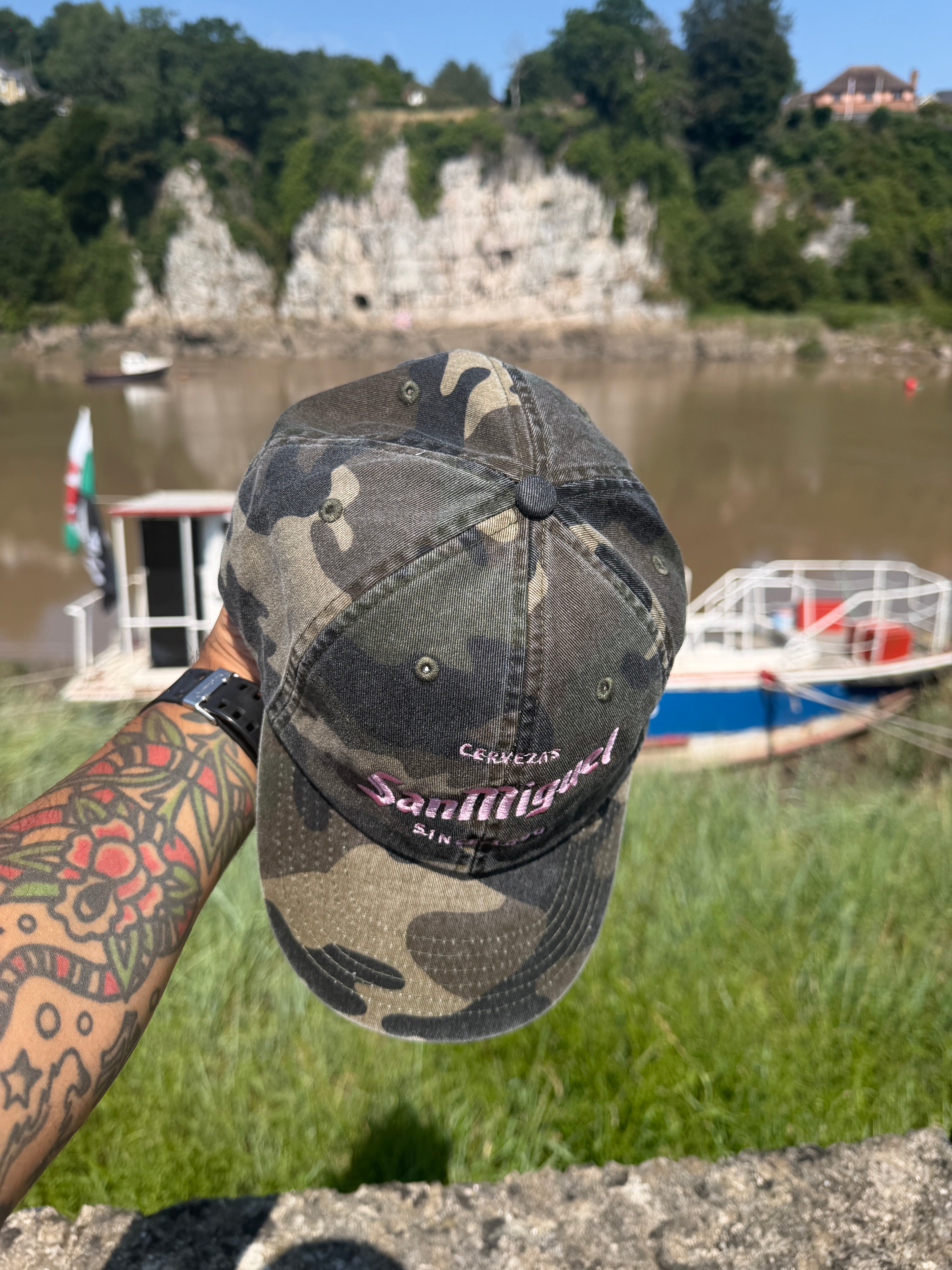 San Miguel Since 1890 Camouflage Embroidered Cap