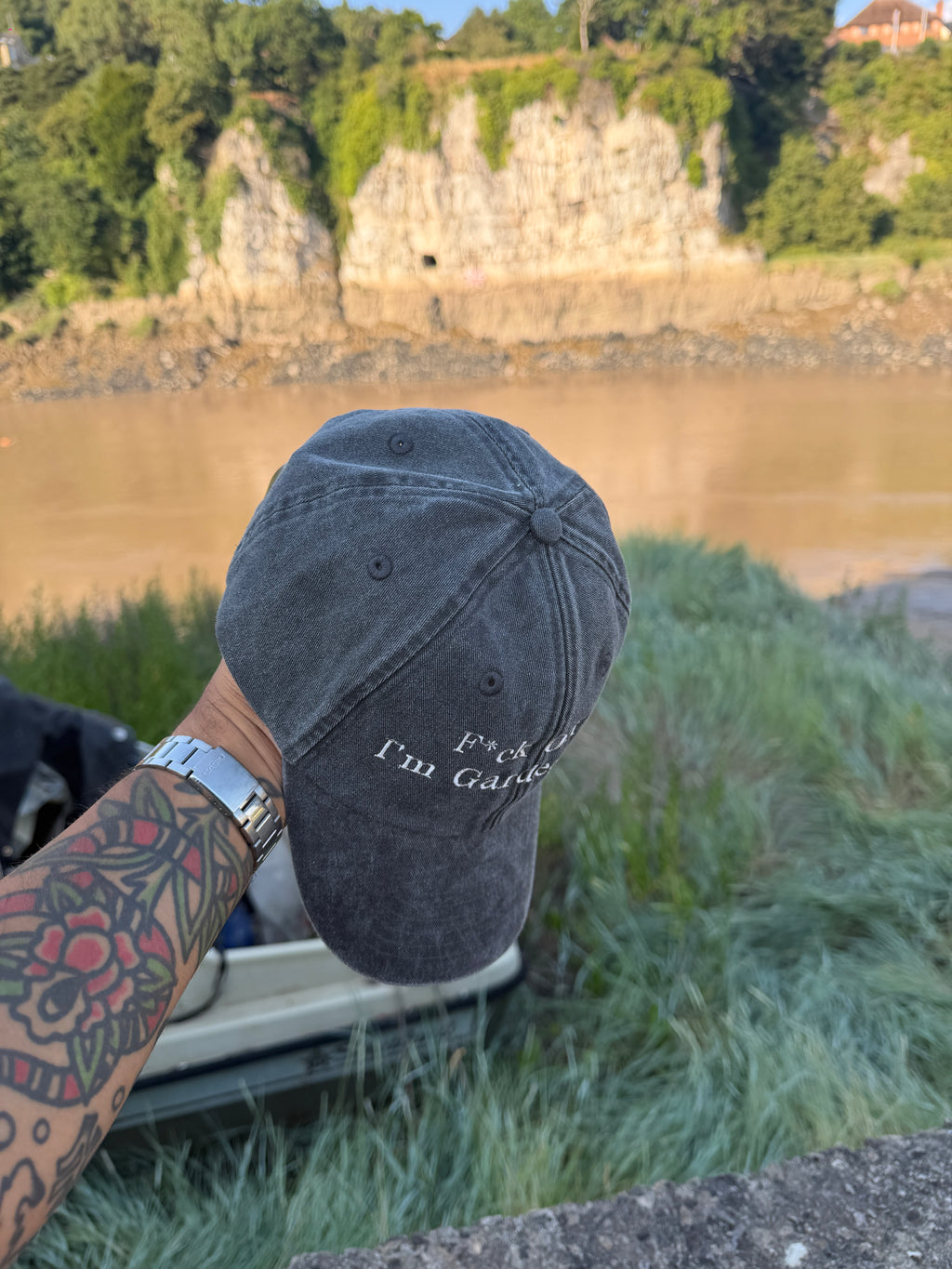 F*ck Off I'm Gardening Vintage Wash Black Embroidered Cap