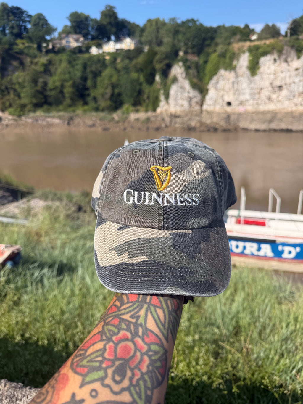 Guinness Vintage Style Camouflage Dad Cap – Embroidered Logo  – Beer & Irish Pub Hat