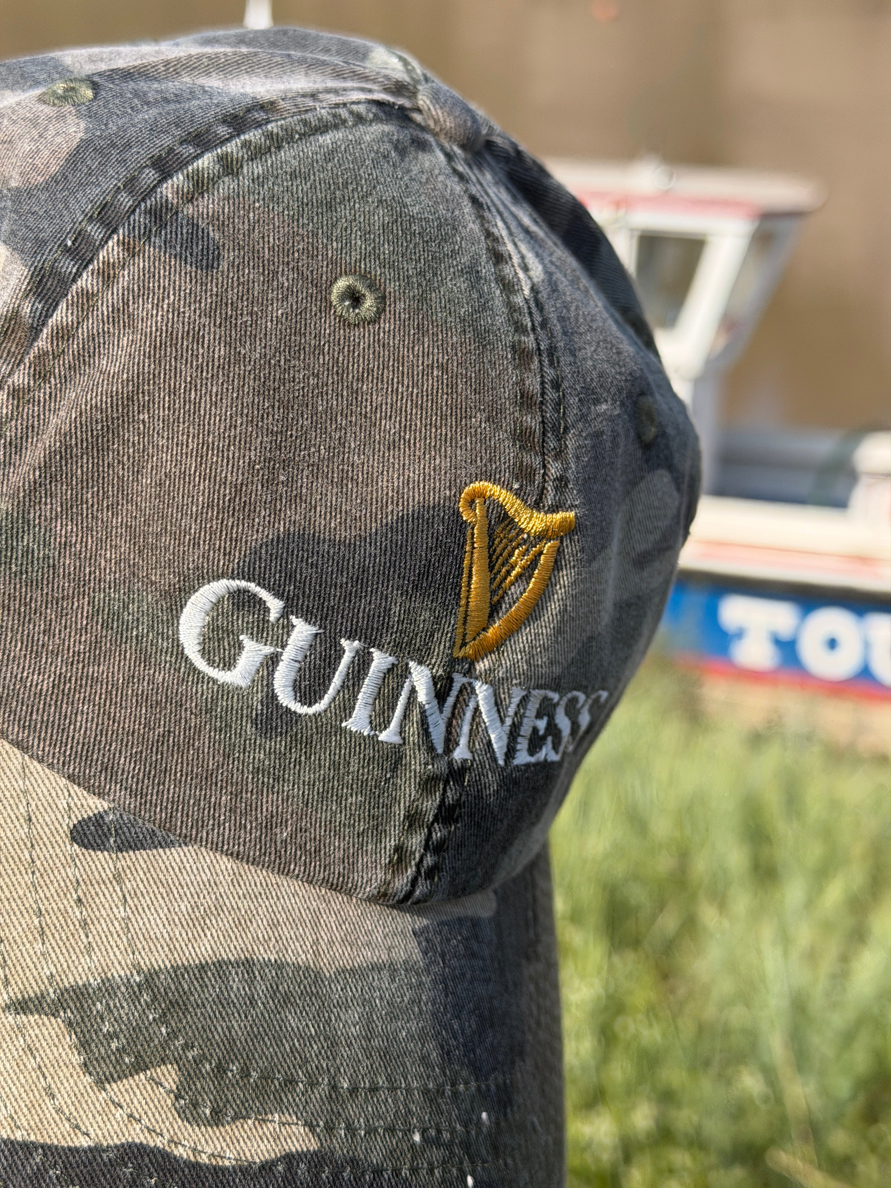 Guinness Vintage Style Camouflage Dad Cap – Embroidered Logo  – Beer & Irish Pub Hat