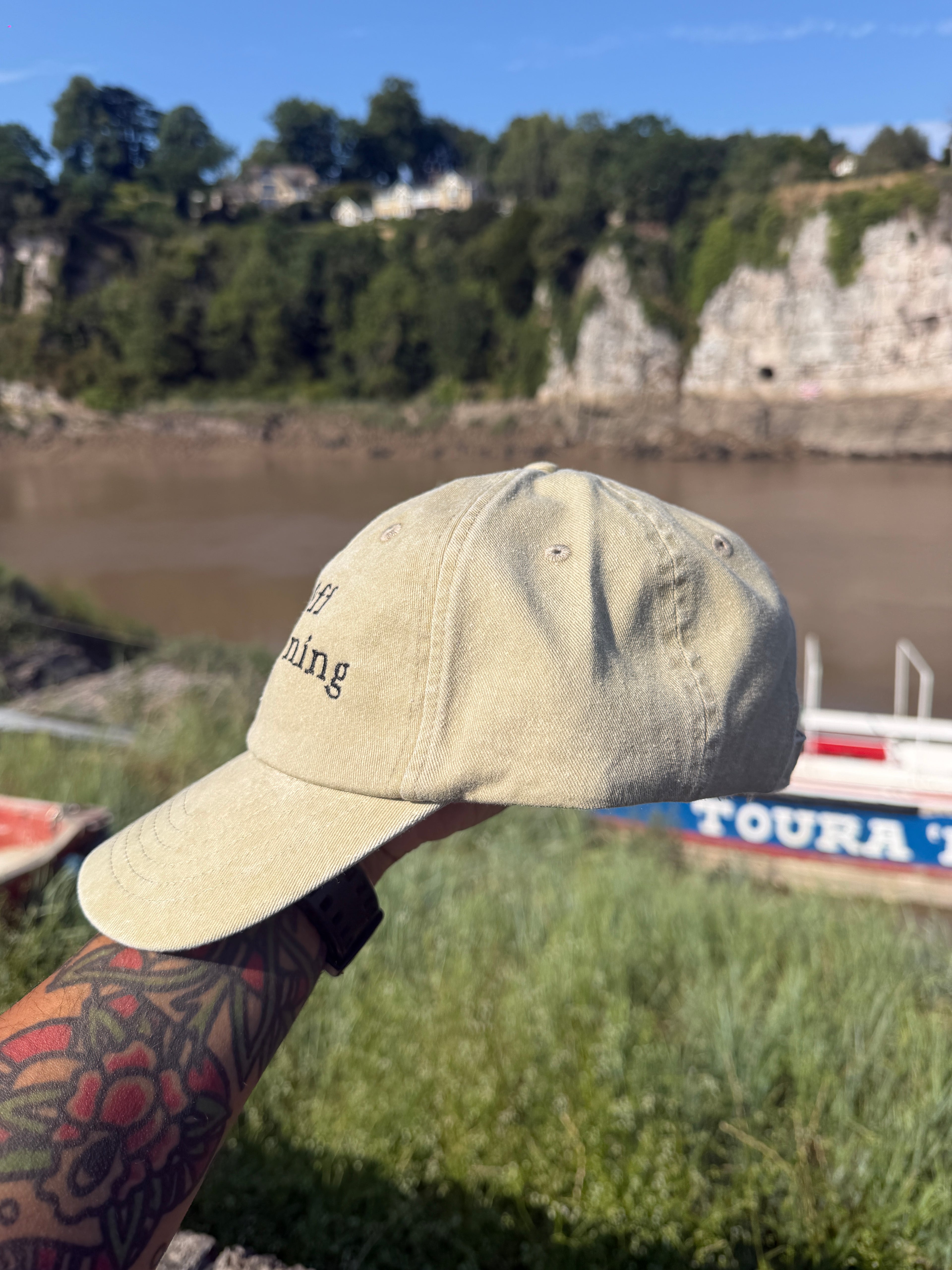 Funny "F*ck Off I'm Gardening" Embroidered Dad Cap – Beige Adjustable Strapback – Gardening Gift Hat
