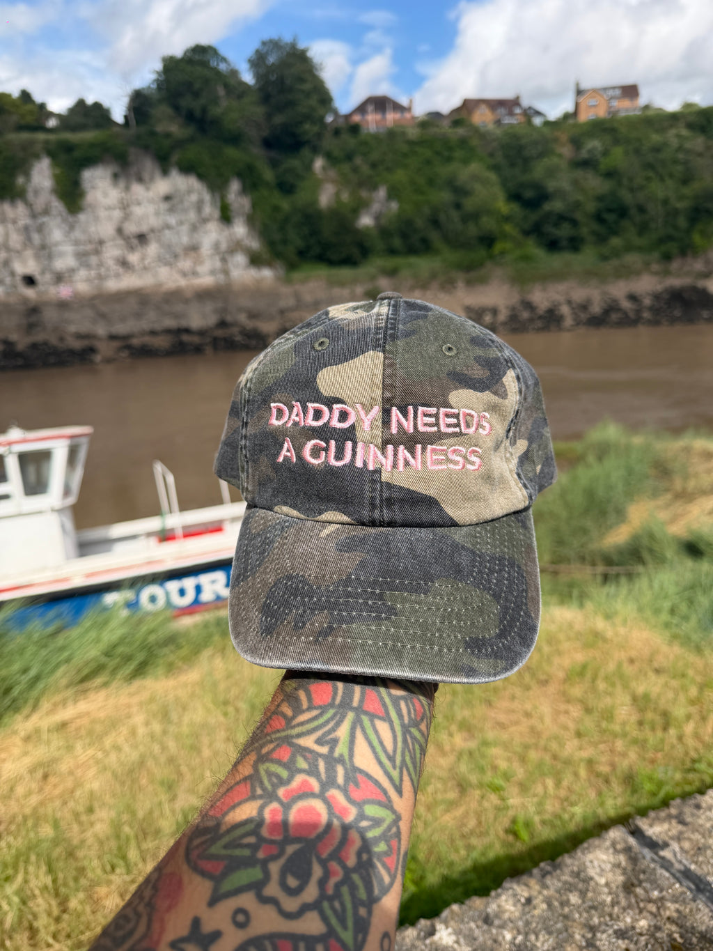 Daddy Needs A Guinness Vintage Camo Cap