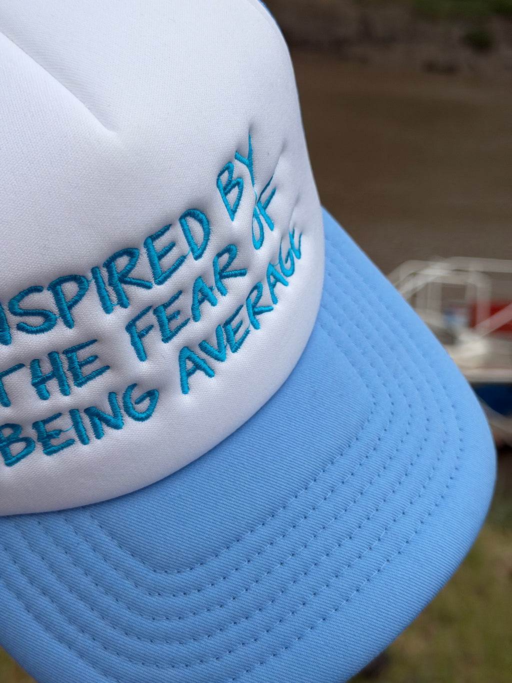 Inspired By The Fear of Being Average Trucker Baseball Cap