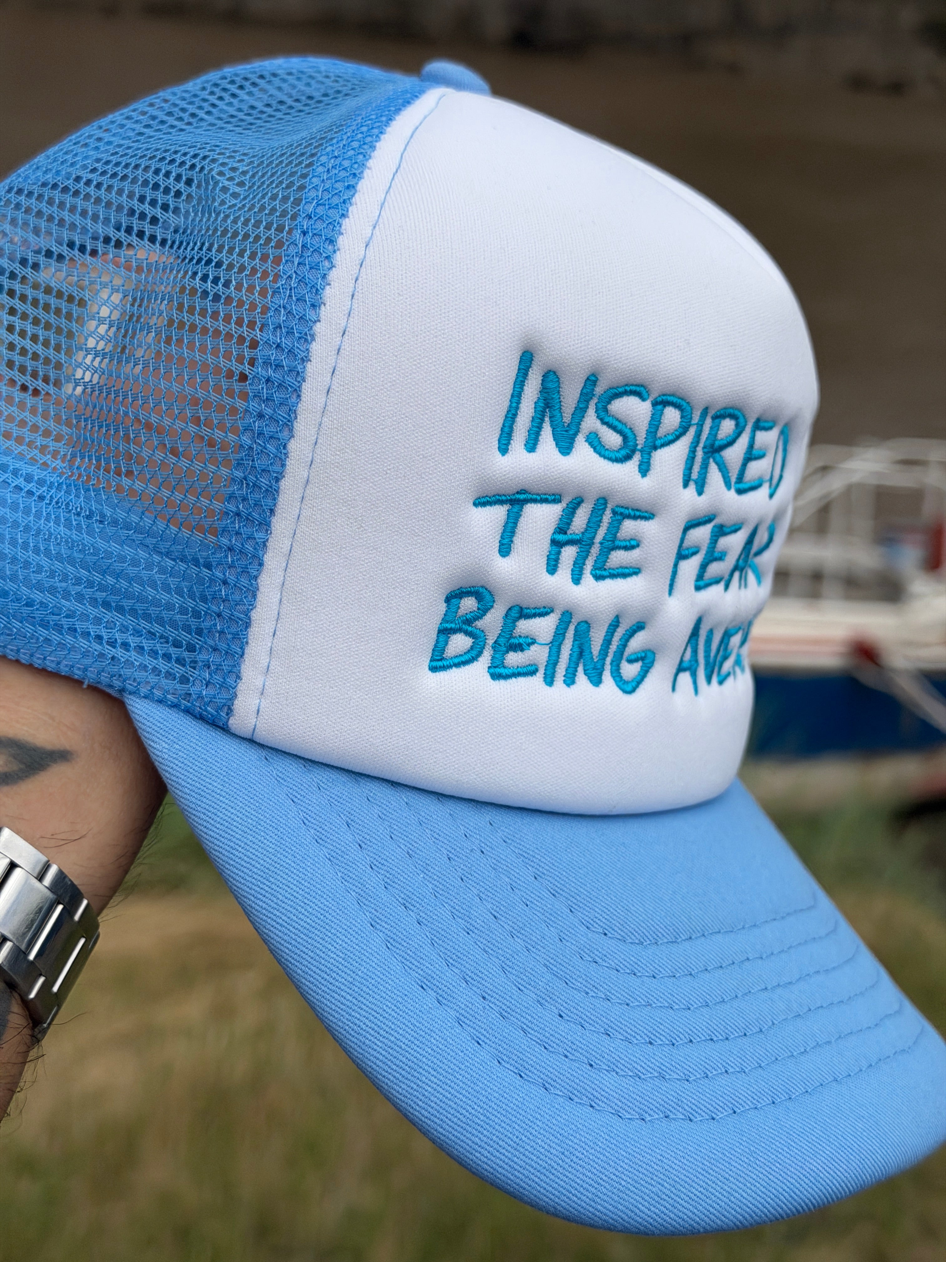 Inspired By The Fear of Being Average Trucker Baseball Cap
