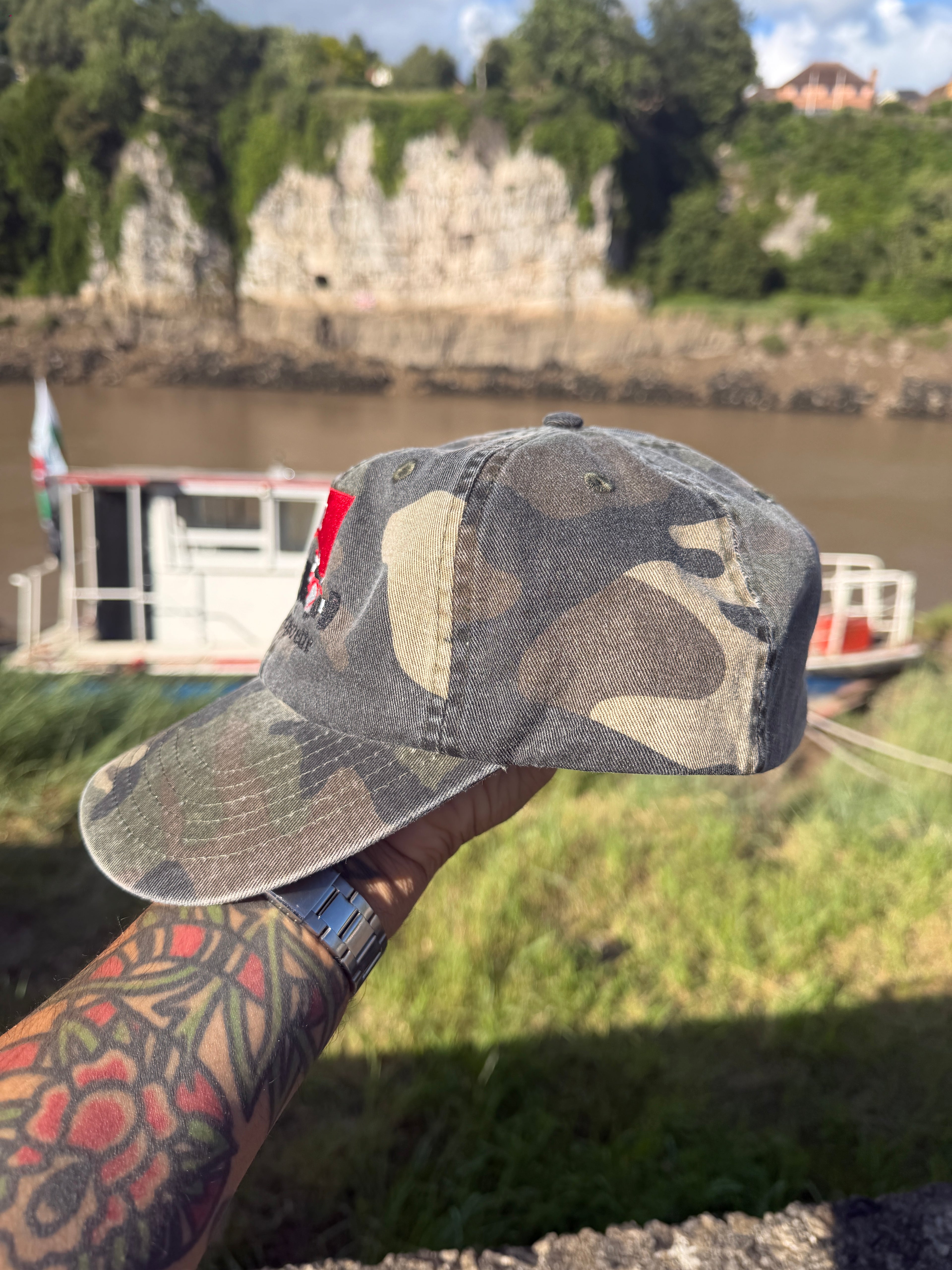 Daddy Needs a Cigarrete Camo Faded Baseball Cap