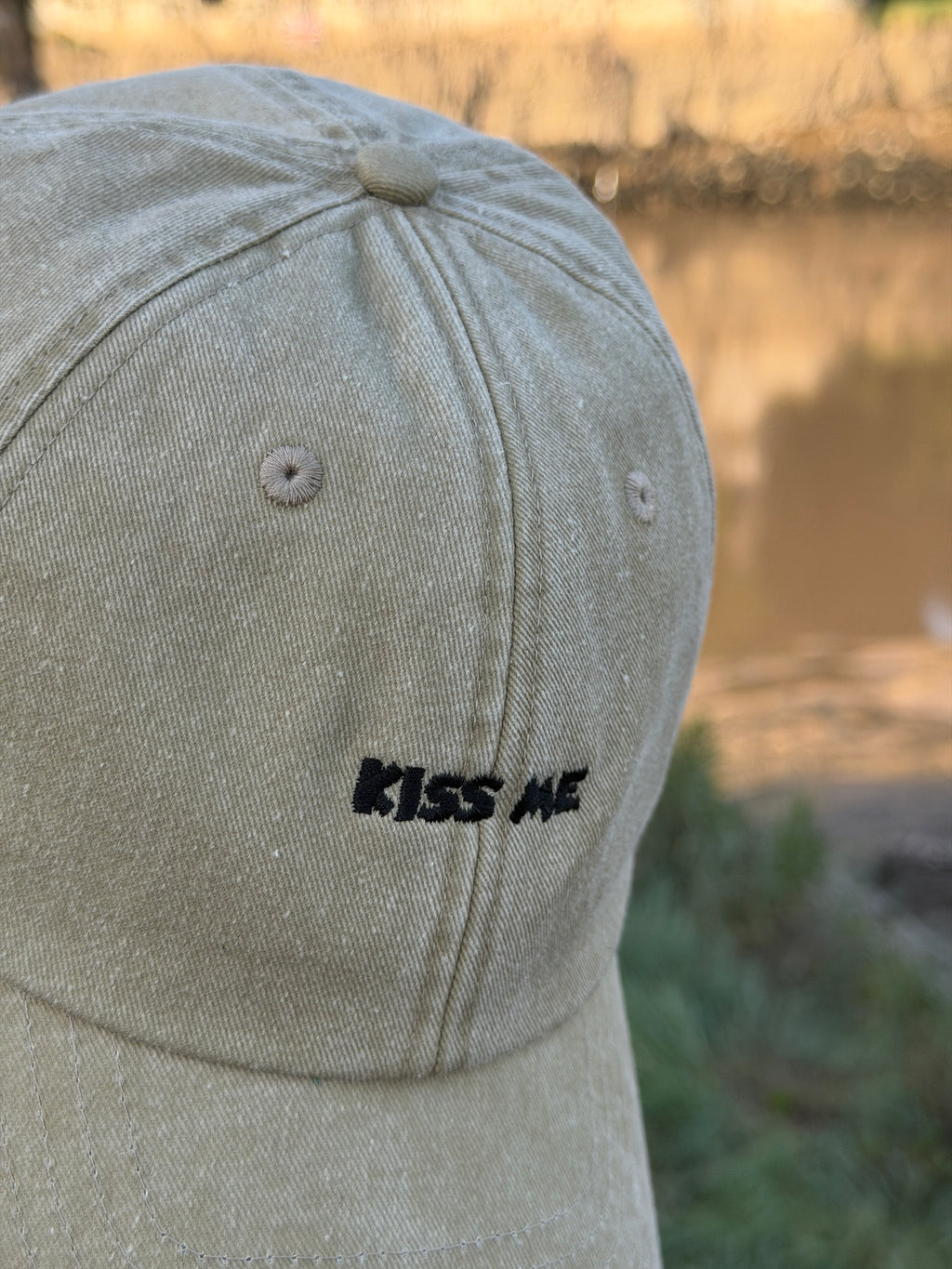 Kiss Me Fade Beige Baseball Cap