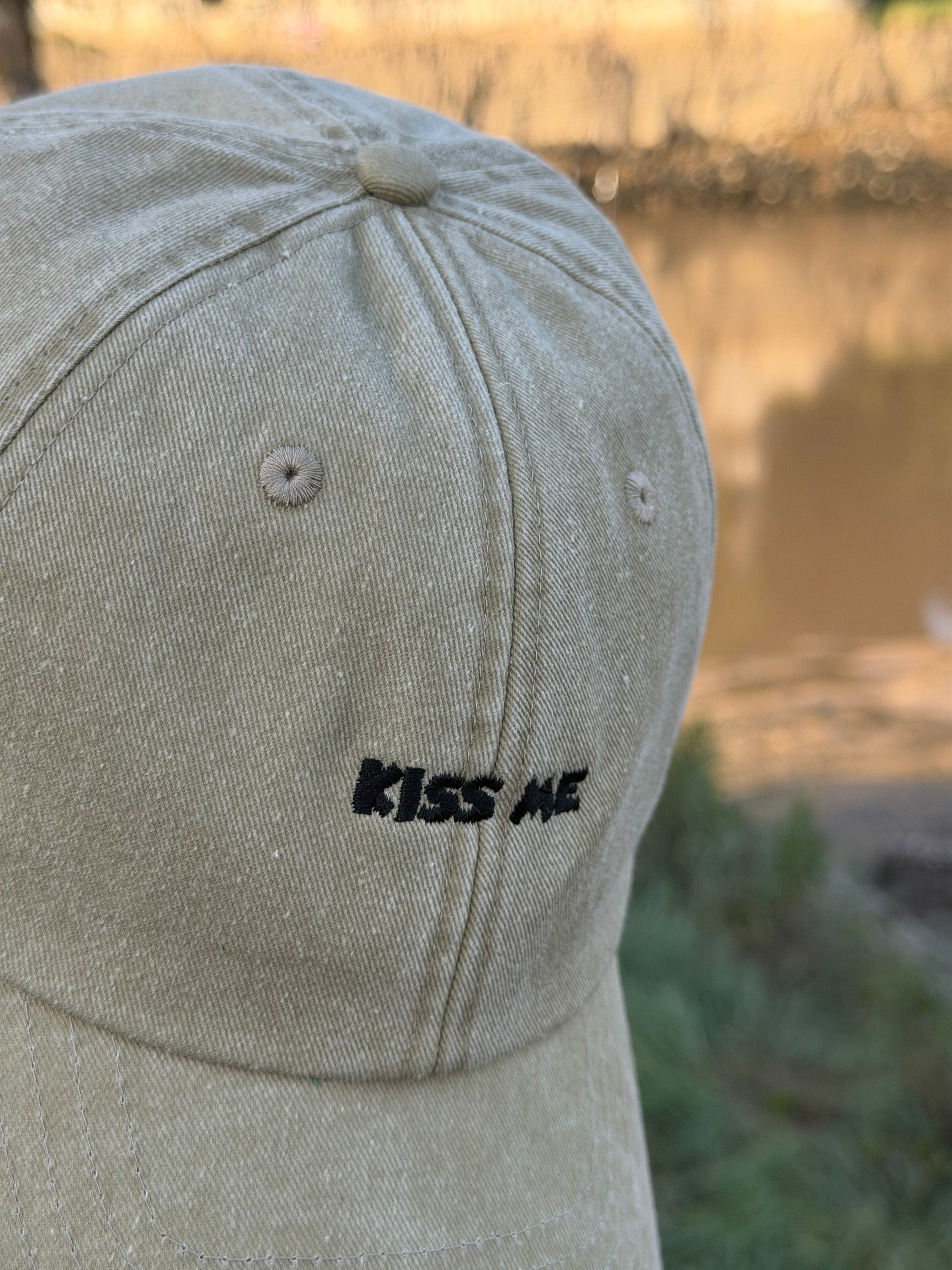 Kiss Me Fade Beige Baseball Cap