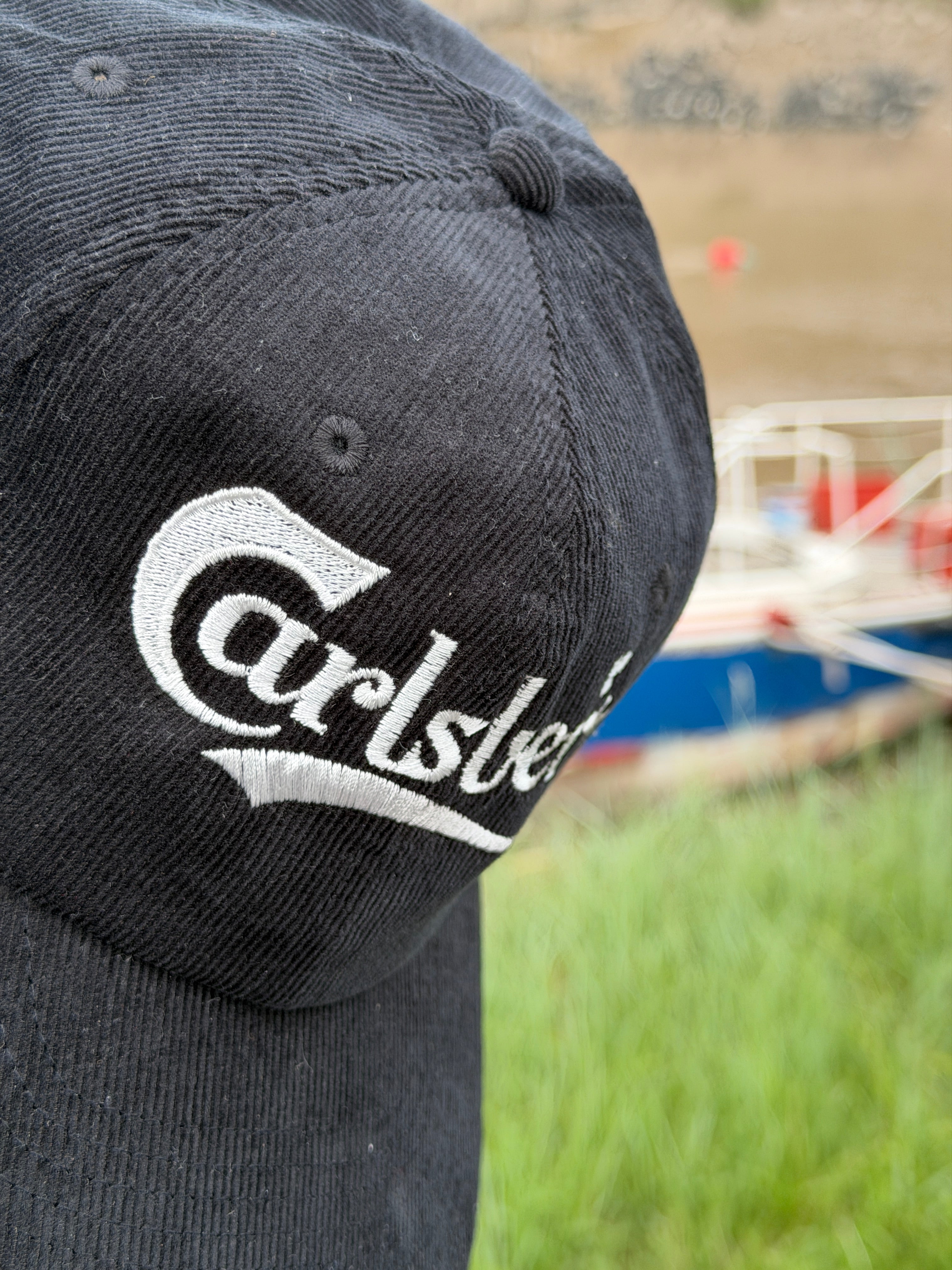 Carlsberg Vintage Corduroy Embroidered Beer Merch Baseball Cap
