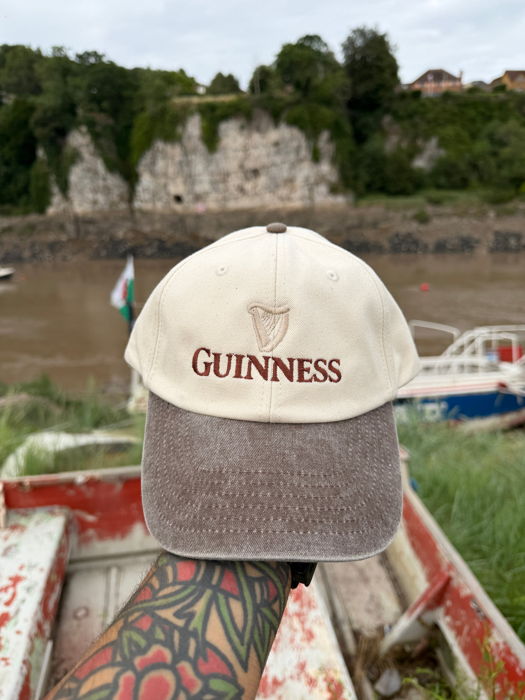 Guinness Two tone vintage style Chocolate Brown Baseball Cap