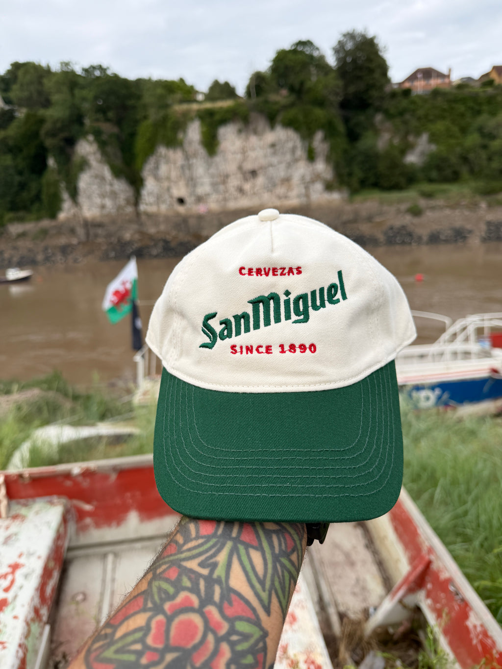 San Miguel Vintage Style Two tone Embroidered Baseball Cap