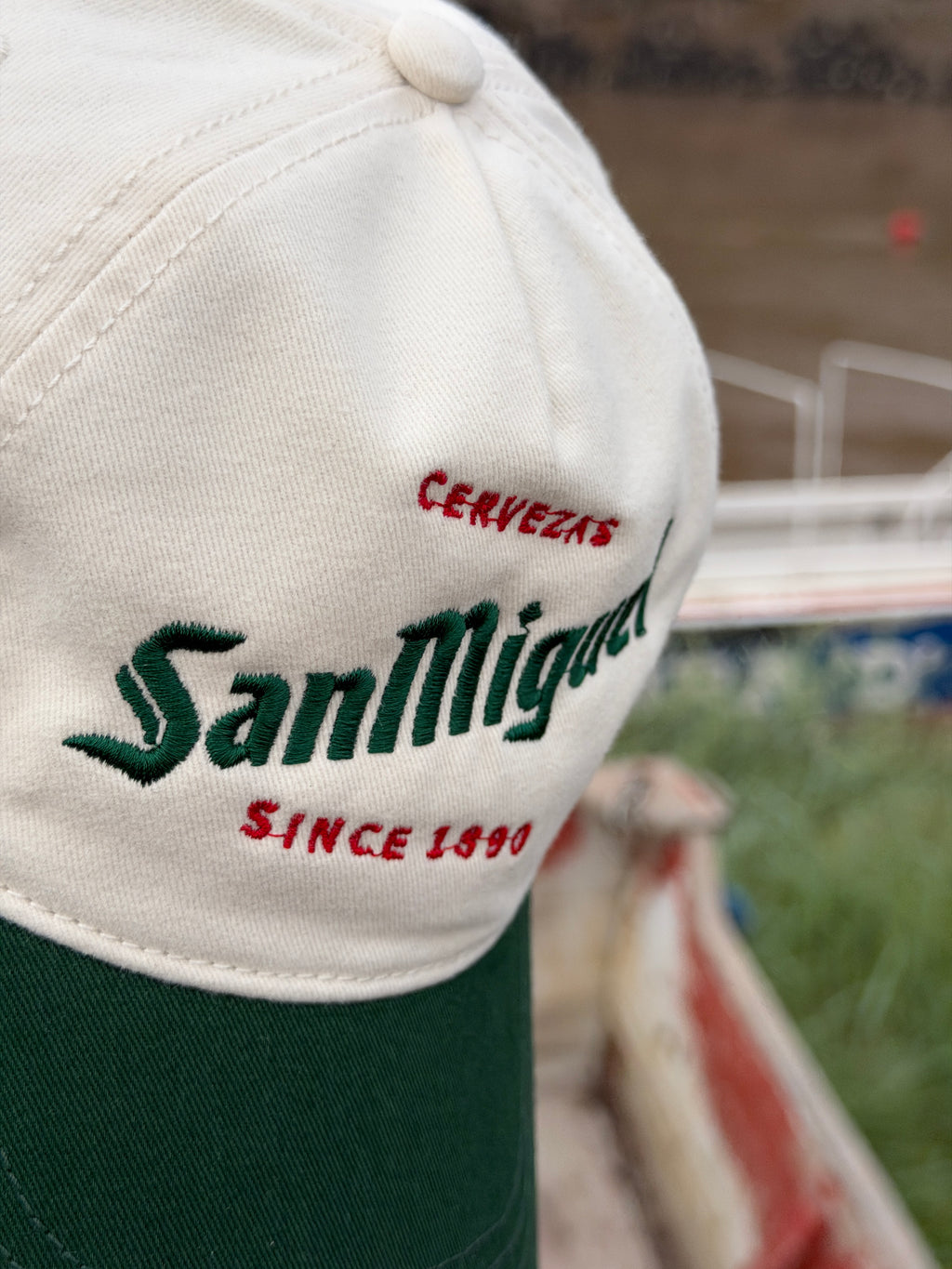 San Miguel Vintage Style Two tone Embroidered Baseball Cap