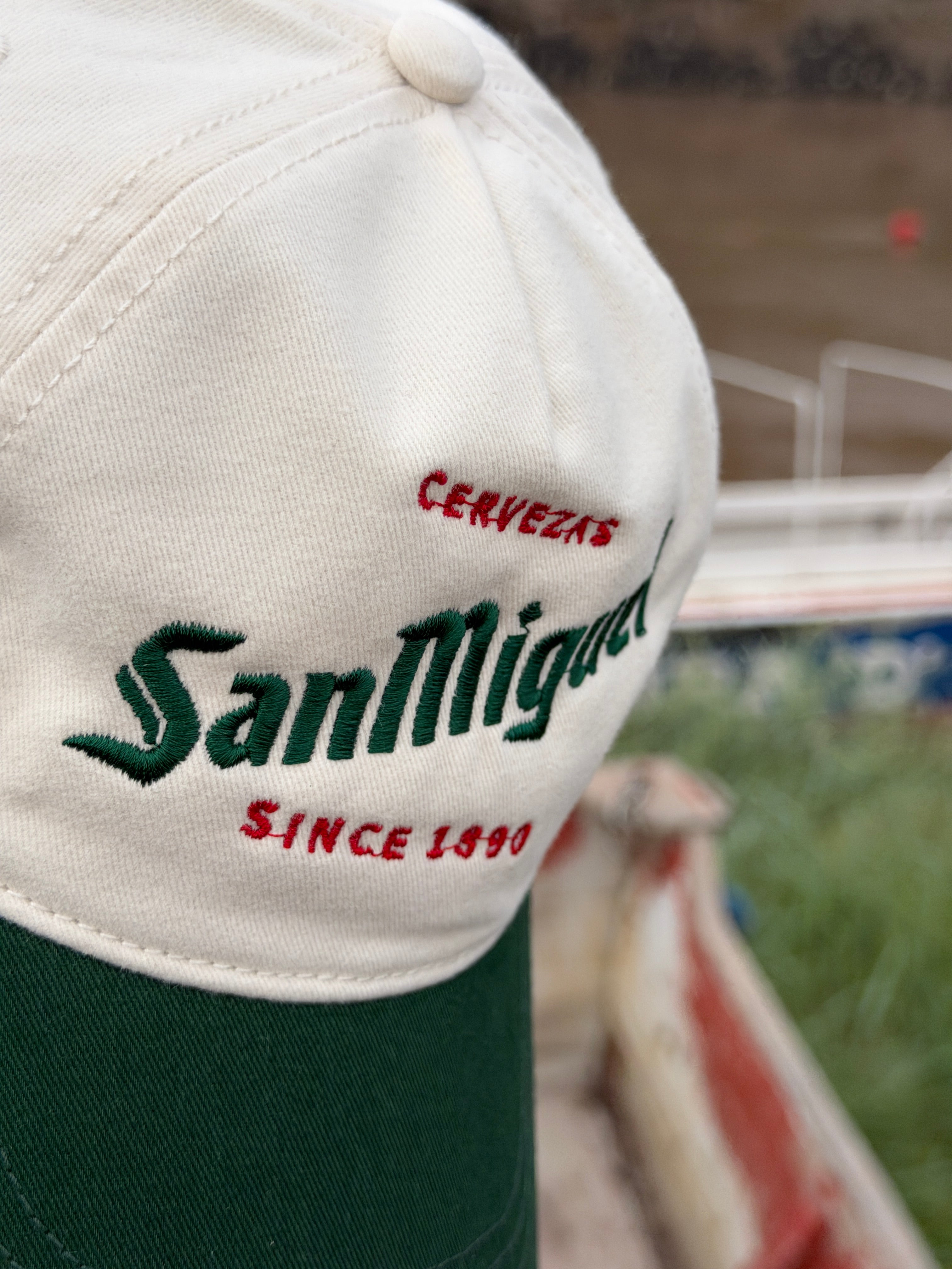 San Miguel Vintage Style Two tone Embroidered Baseball Cap