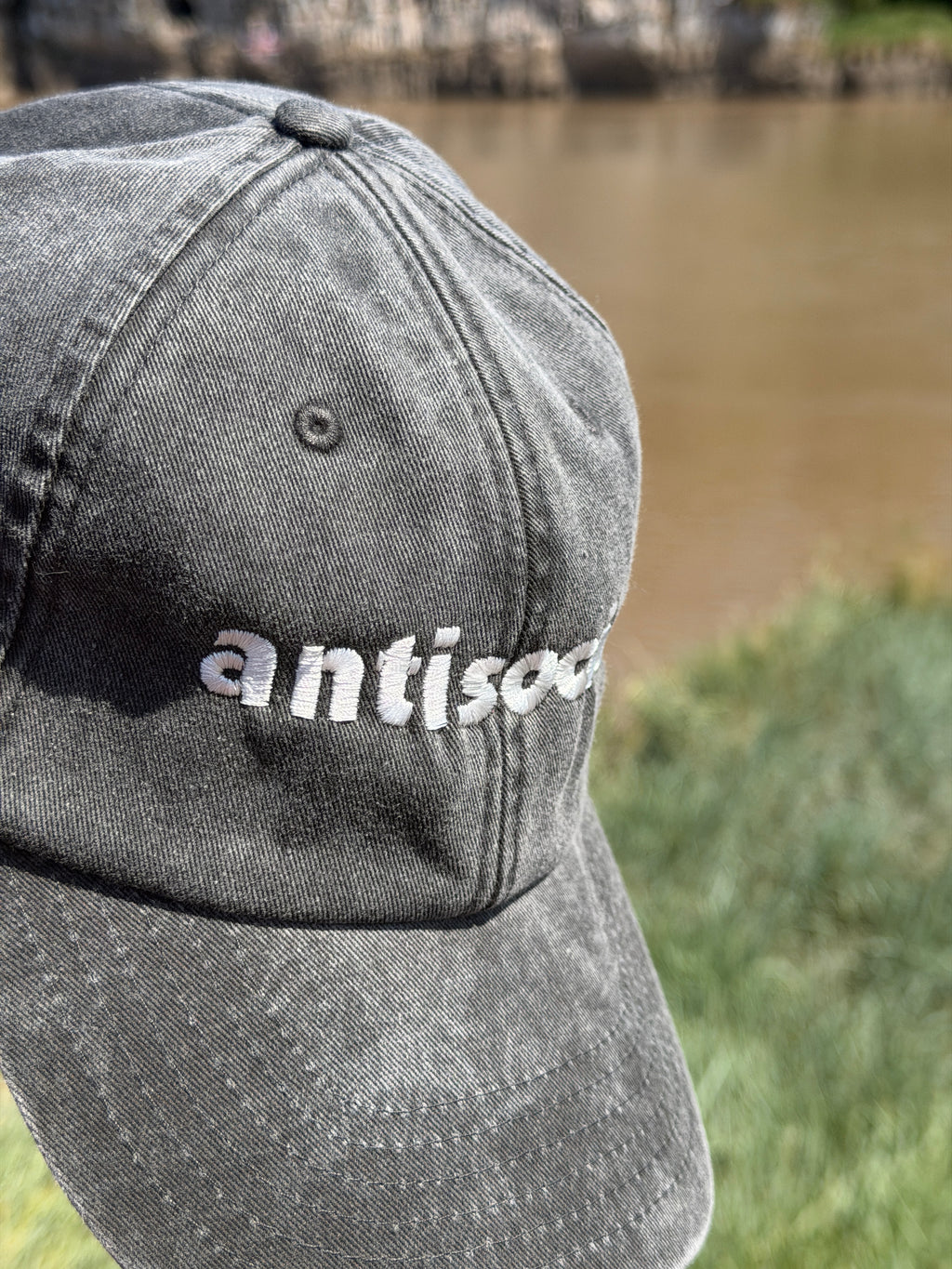 Antisocial Black Faded Wordz Embroidered Baseball Cap