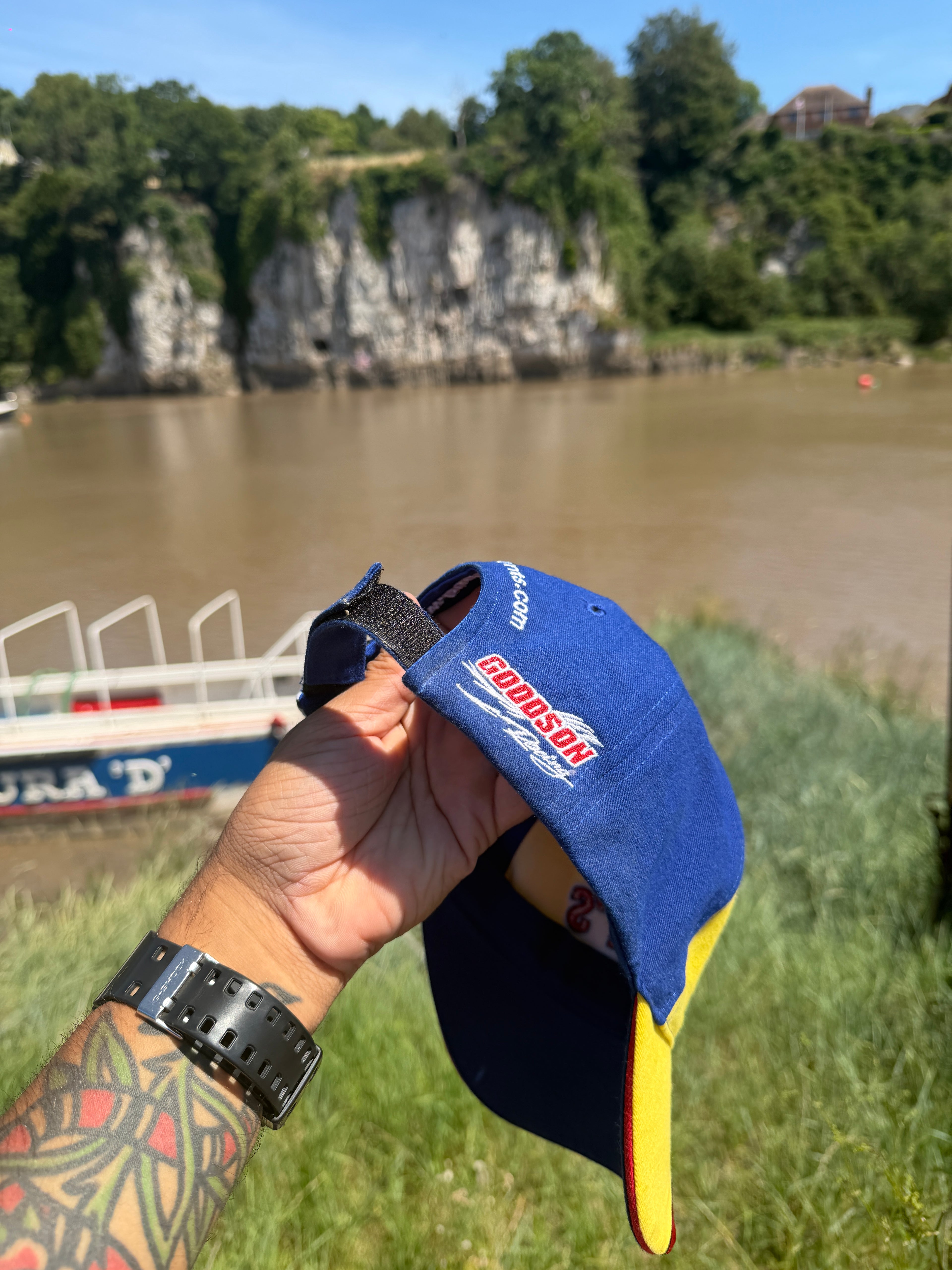 Vintage NASCAR Buddy's Home Furnishings Mike Garvey Racing Cap | Yellow Embroidered Adjustable Hat