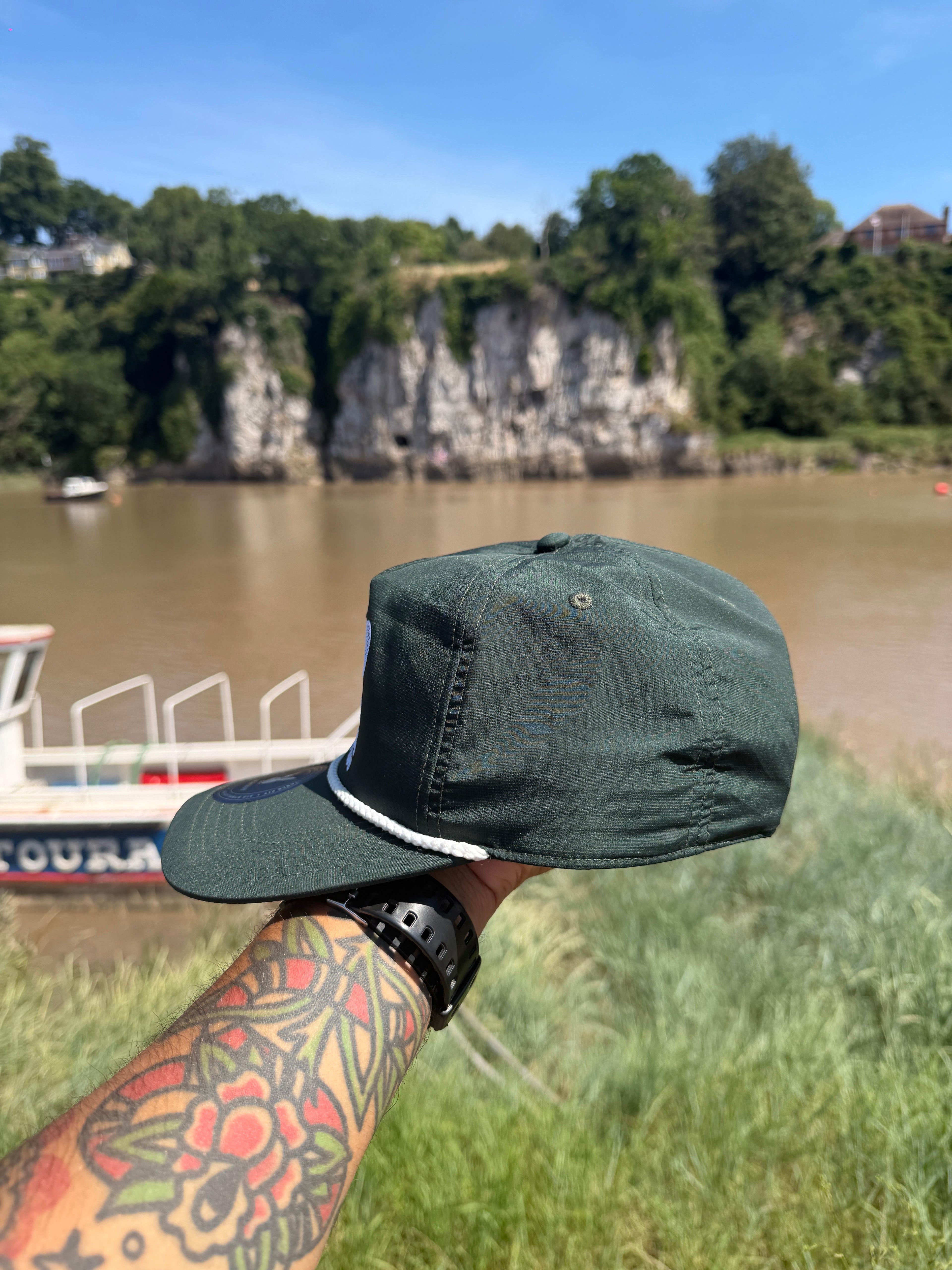 Playboy Tennis Club Rope Cap | Dark Green Adjustable Golf Style Hat | Official Playboy
