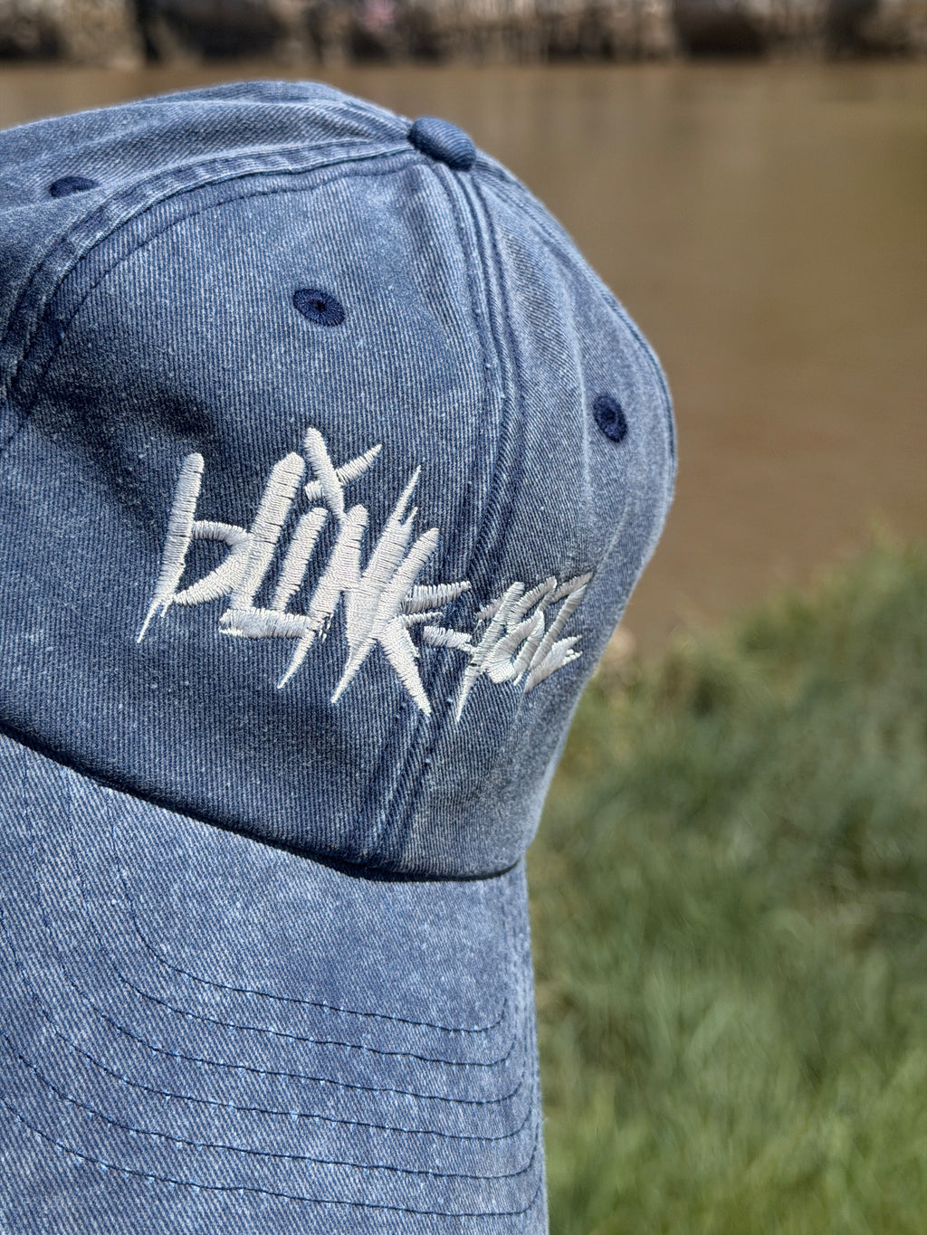 Blink 182 Rock Band Faded Navy Embroidered Baseball Cap