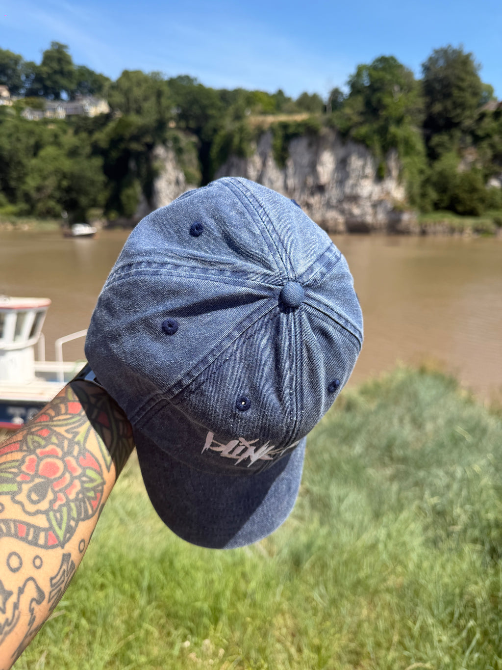 Blink 182 Rock Band Faded Navy Embroidered Baseball Cap