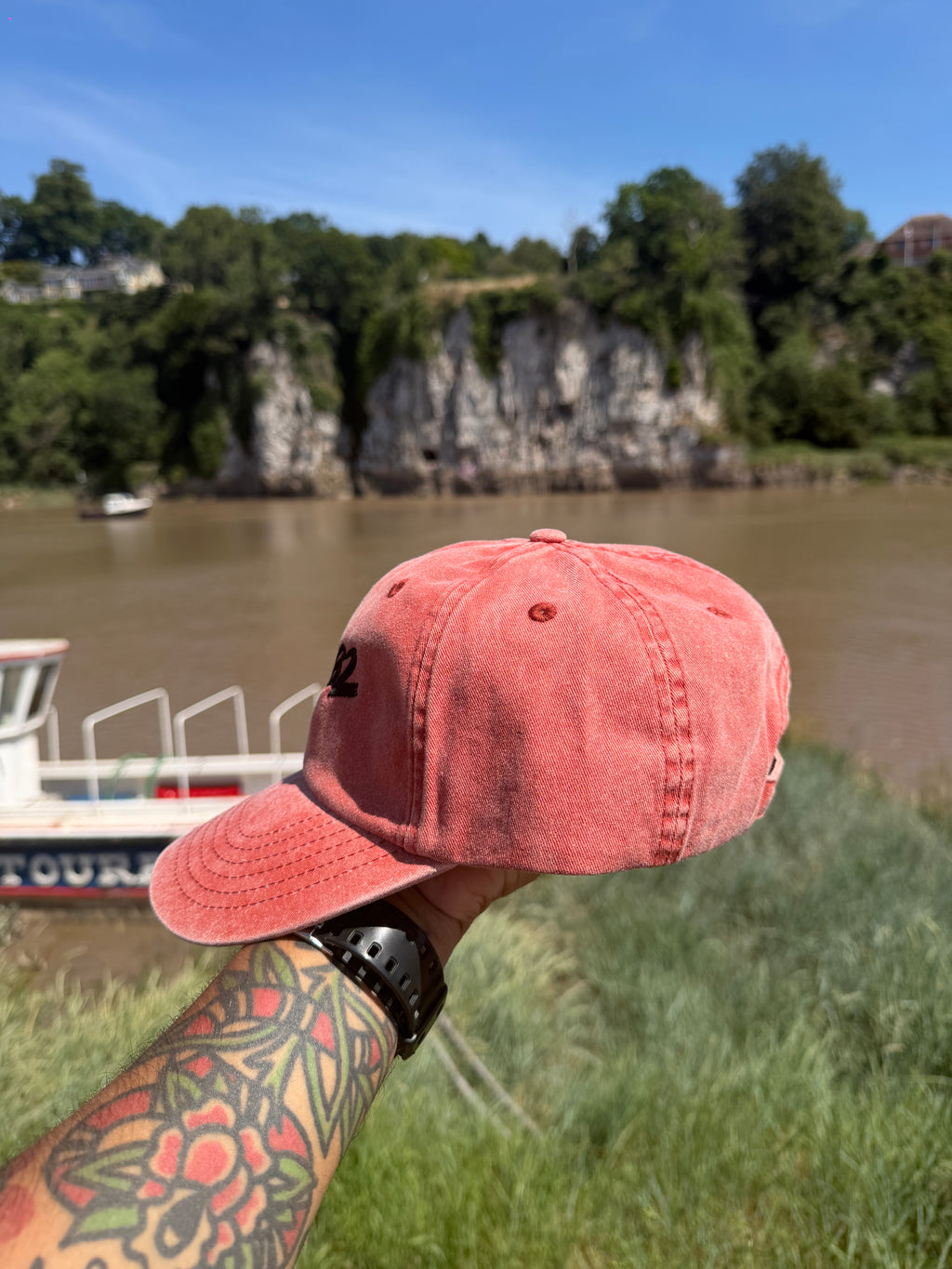 Blink 182 Vintage Inspired Americana Rock Band Faded Red Baseball Cap