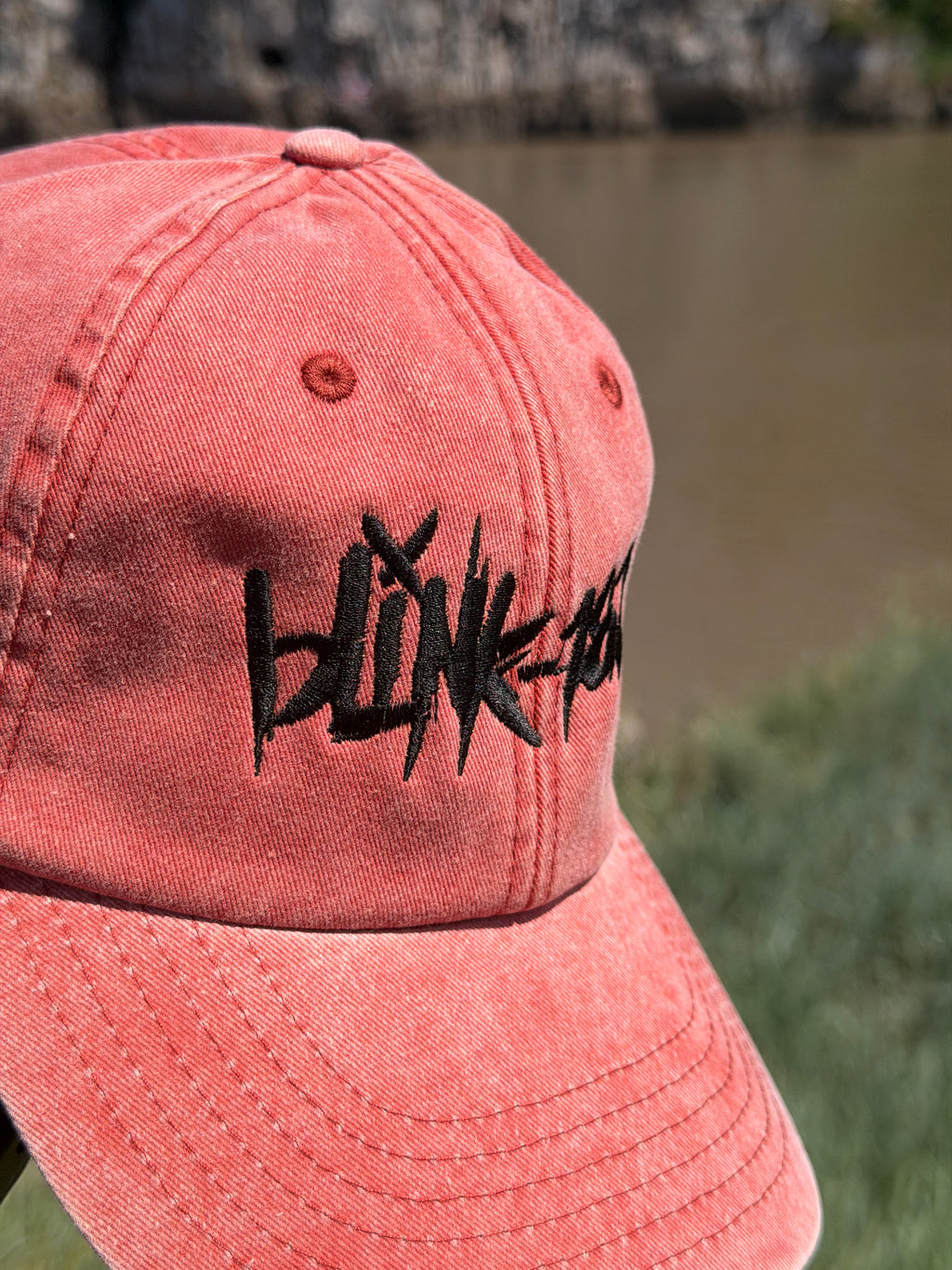 Blink 182 Vintage Inspired Americana Rock Band Faded Red Baseball Cap