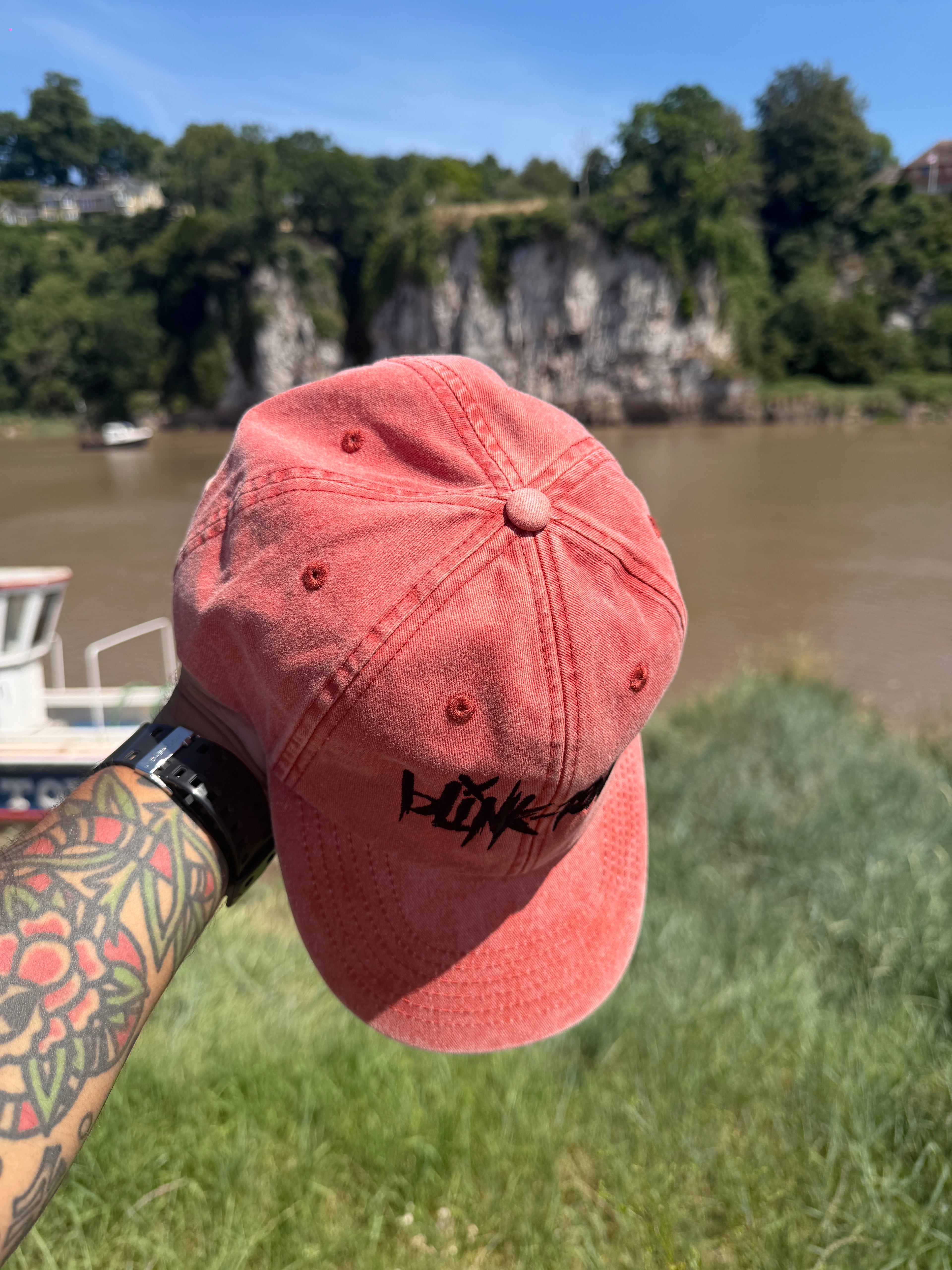 Blink 182 Vintage Inspired Americana Rock Band Faded Red Baseball Cap