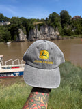 John Deere Vintage Style Grey Denim Embroidered Baseball Cap