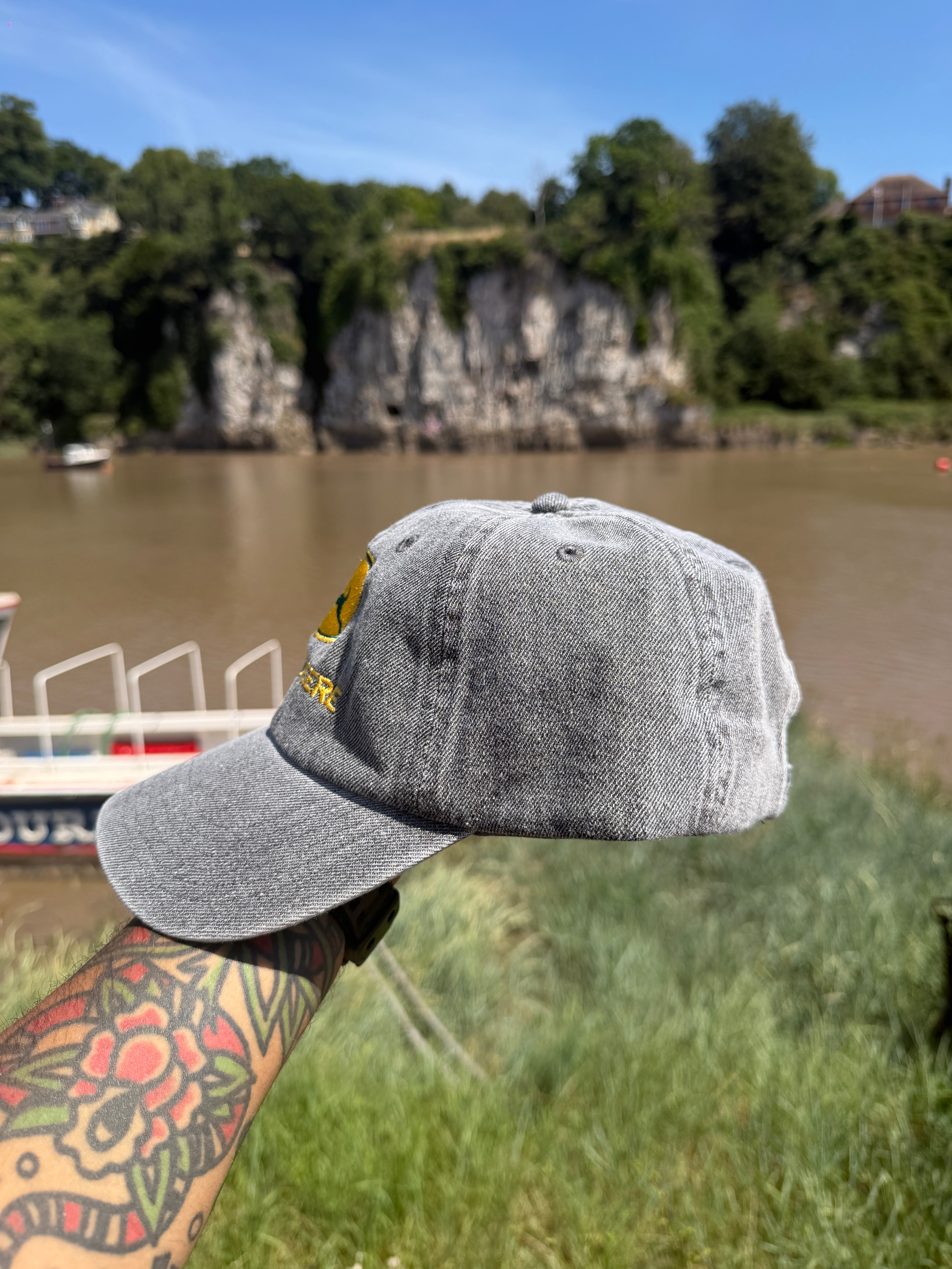 John Deere Vintage Style Grey Denim Embroidered Baseball Cap