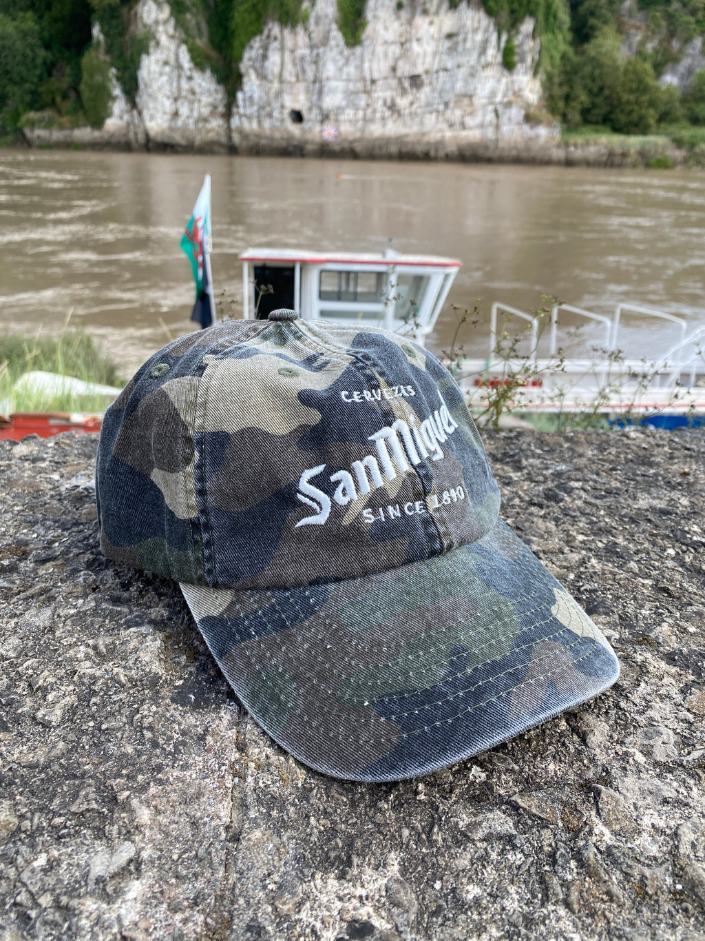 San Miguel Since 1890 Camouflage Embroidered Cap With White Logo