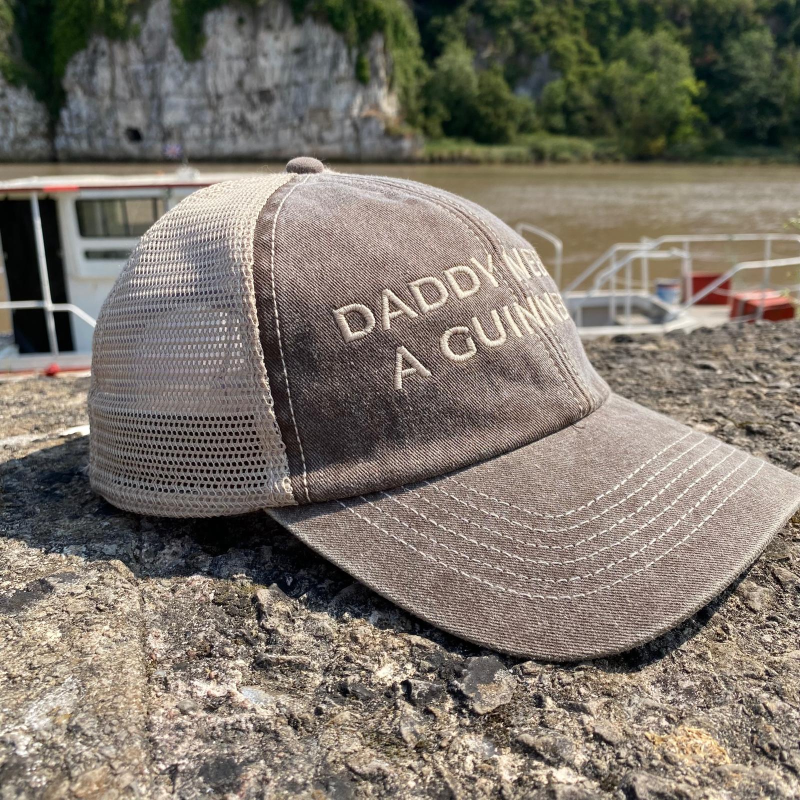 Daddy needs a Guinness Brown and Beige Trucker Cap