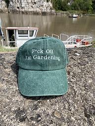 F*ck Off I'm Gardening Vintage Washed Green Embroidered Cap