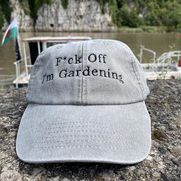 F*ck Off I'm Gardening Vintage Washed Grey Embroidered Cap
