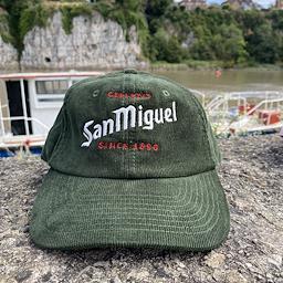 San Miguel Since 1890 Olive Green Corduroy Embroidered Cap