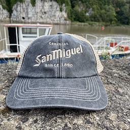 San Miguel Black & Beige Vintage Trucker's Hat